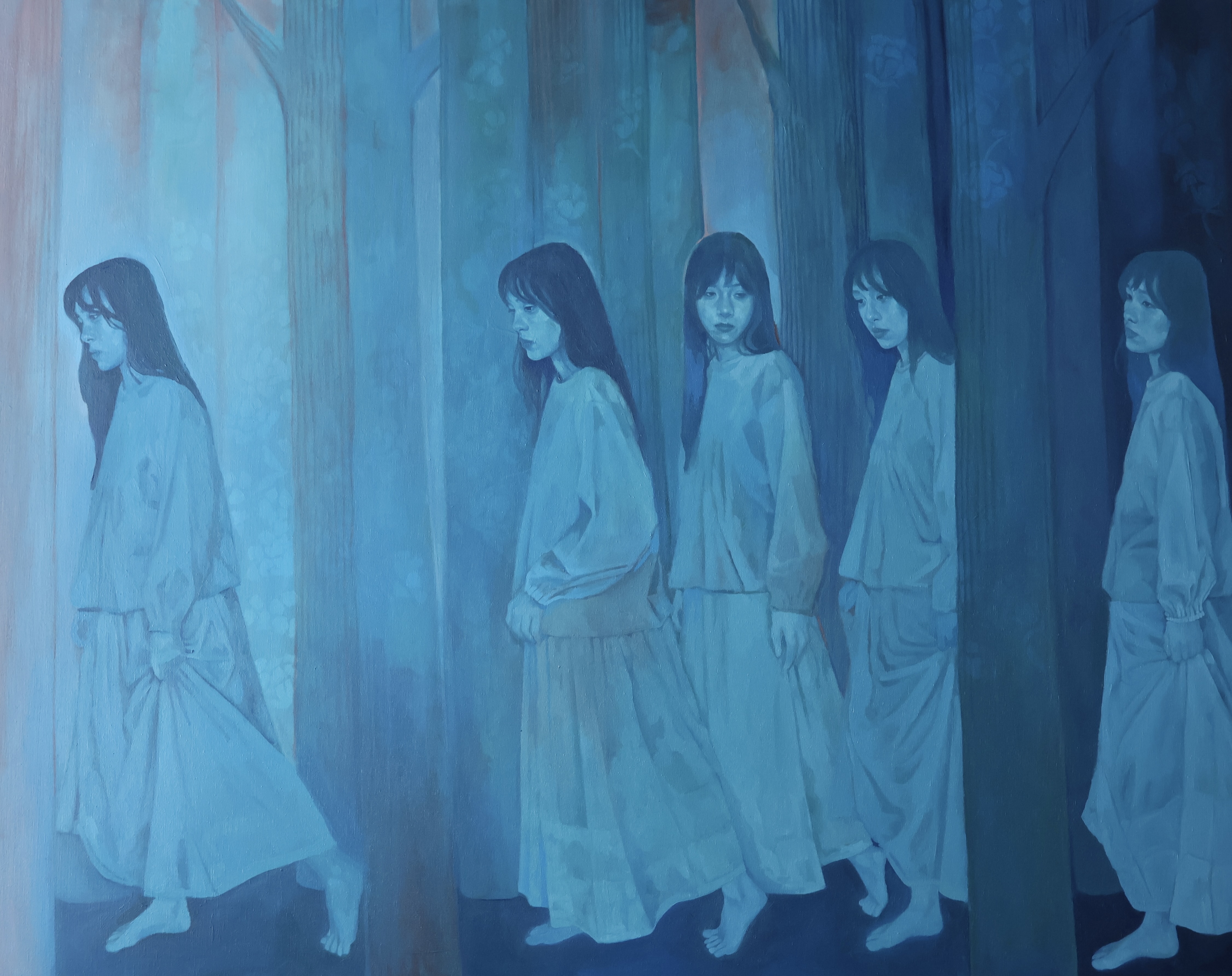Shades (2026) — Oil on wood panel